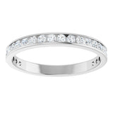 14K Gold Round Natural Diamond Channel-Set Anniversary Band – 2.25 mm Stones (1 CTW) - White Gold - view 3