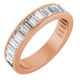 14K Gold Straight Baguette Lab-Grown Diamond Channel-Set Anniversary Band – 3x1.5 mm Stones - Rose Gold