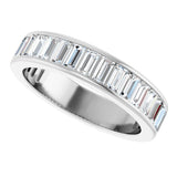 14K Gold Straight Baguette Natural Diamond Channel-Set Anniversary Band – 3x1.5 mm Stones - White Gold - view 5