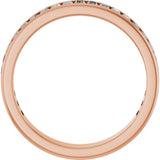 14K Gold Straight Baguette Natural Diamond Channel-Set Anniversary Band – 3x1.5 mm Stones - Rose Gold - view 2