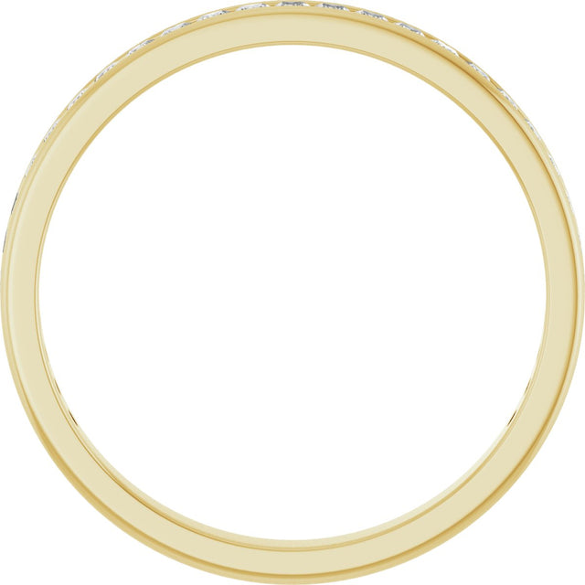 14K Gold Square Lab-Grown Diamond Channel-Set Anniversary Band – 1.5x1.5 mm Stones - Yellow Gold - view 2