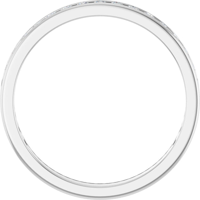 10K Gold Round Natural Diamond Channel-Set Anniversary Band – 5/8 CTW - White Gold - view 2