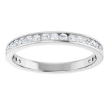 10K Gold Round Natural Diamond Channel-Set Anniversary Band – 1/2 CTW – Sizes 4-14.5 - White Gold - view 3