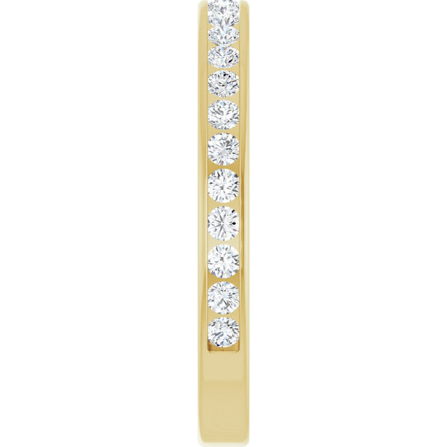 10K Gold Round Natural Diamond Channel-Set Anniversary Band – 3/4 CTW - Yellow Gold - view 4