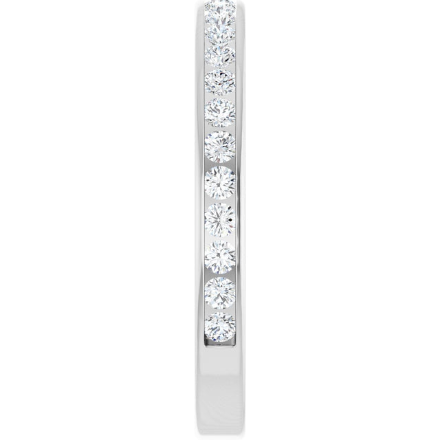 10K Gold Round Natural Diamond Channel-Set Anniversary Band – 1/2 CTW – Sizes 4-14.5 - White Gold - view 4