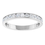 14K Gold Round Natural Diamond Channel-Set Anniversary Band – 3 mm Stones (1 7/8–2 CTW) - White Gold - view 3