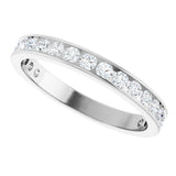 14K Gold Round Lab-Grown Diamond Channel-Set Anniversary Band – 3 mm Stones (1 7/8–2 CTW) - White Gold - view 5