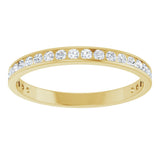 14K Gold Round Natural Diamond Channel-Set Anniversary Band – 2.25 mm Stones (1 CTW) - Yellow Gold - view 3