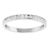 14K Gold Round Lab-Grown Diamond Channel-Set Anniversary Band – 2.25 mm Stones (1 CTW) - White Gold - view 3