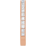 14K Gold Square Lab-Grown Diamond Channel-Set Anniversary Band – 2x2 mm Stones - Rose Gold - view 4