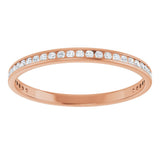 14K Gold Round Natural Diamond Channel-Set Anniversary Band – 1.5 mm Stones (1/2 CTW) - Rose Gold - view 3