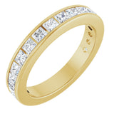 10K Gold Square Natural Diamond Channel-Set Anniversary Band – 9/10 CTW - Yellow Gold