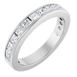 10K Gold Square Natural Diamond Channel-Set Anniversary Band – 1 3/8 CTW - White Gold