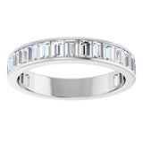 14K Gold Straight Baguette Lab-Grown Diamond Channel-Set Anniversary Band – 3x2 mm Stones - White Gold - view 3