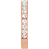 14K Gold Round Natural Diamond Channel-Set Anniversary Band – 2.5 mm Stones - Rose Gold - view 4