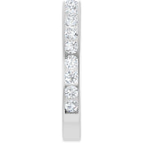 14K Gold Round Natural Diamond Channel-Set Anniversary Band – 2.5 mm Stones - White Gold - view 4