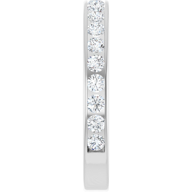 14K Gold Round Lab-Grown Diamond Channel-Set Anniversary Band – 2.5 mm Stones - White Gold - view 4