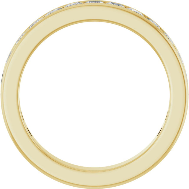 10K Gold Square Natural Diamond Channel-Set Anniversary Band – 1 3/8 CTW - Yellow Gold - view 2