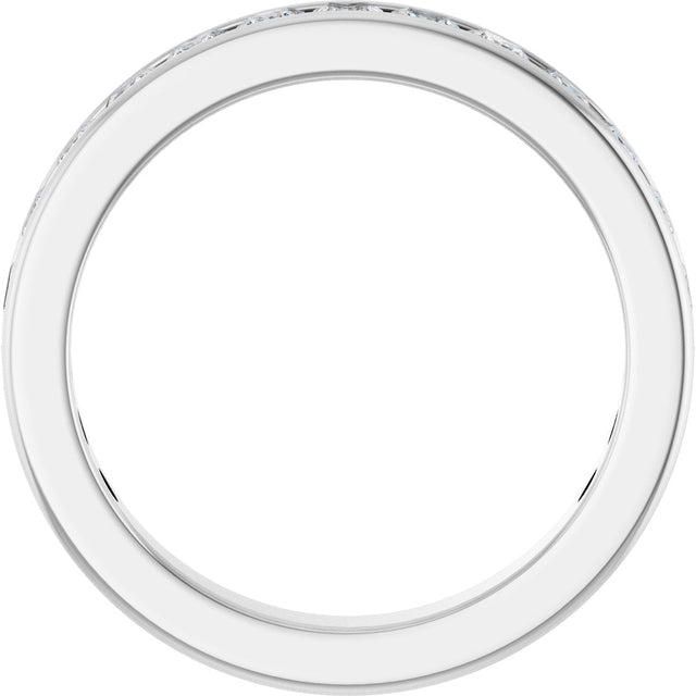 10K Gold Square Natural Diamond Channel-Set Anniversary Band – 1 3/8 CTW - White Gold - view 2