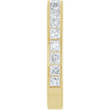 10K Gold Square Lab-Grown Diamond Channel-Set Anniversary Band – 2.25x2.25 mm Stones - Yellow Gold - view 4