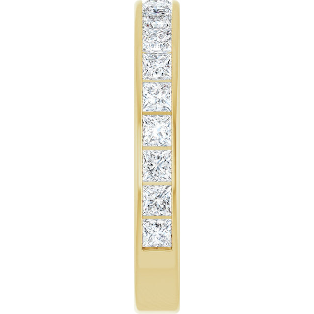 10K Gold Square Natural Diamond Channel-Set Anniversary Band – 1 7/8 CTW - Yellow Gold - view 4