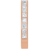 10K Gold Square Lab-Grown Diamond Channel-Set Anniversary Band – 2.25x2.25 mm Stones - Rose Gold - view 4