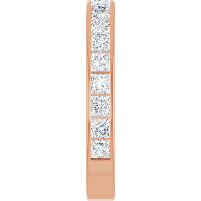 10K Gold Square Natural Diamond Channel-Set Anniversary Band – 1 1/4 CTW - Rose Gold - view 4