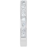 10K Gold Square Natural Diamond Channel-Set Anniversary Band – 1 3/8 CTW - White Gold - view 4