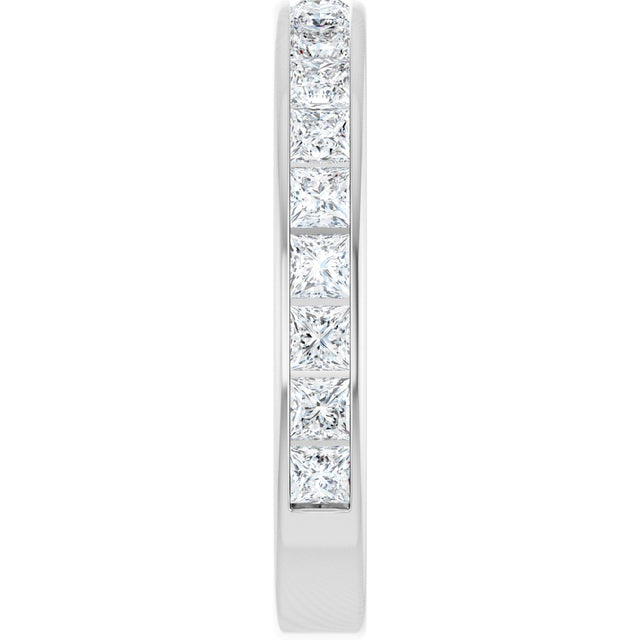 10K Gold Square Natural Diamond Channel-Set Anniversary Band – 1 7/8 CTW - White Gold - view 4
