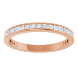 14K Gold Square Natural Diamond Channel-Set Anniversary Band – 1.75x1.75 mm Stones - Rose Gold - view 3
