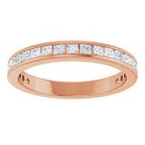 14K Gold Square Lab-Grown Diamond Channel-Set Anniversary Band – 1.5x1.5 mm Stones - Rose Gold - view 3