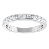 14K Gold Square Natural Diamond Channel-Set Anniversary Band – 1.5x1.5 mm Stones - White Gold - view 3