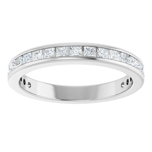 14K Gold Square Lab-Grown Diamond Channel-Set Anniversary Band – 1.5x1.5 mm Stones - White Gold - view 3