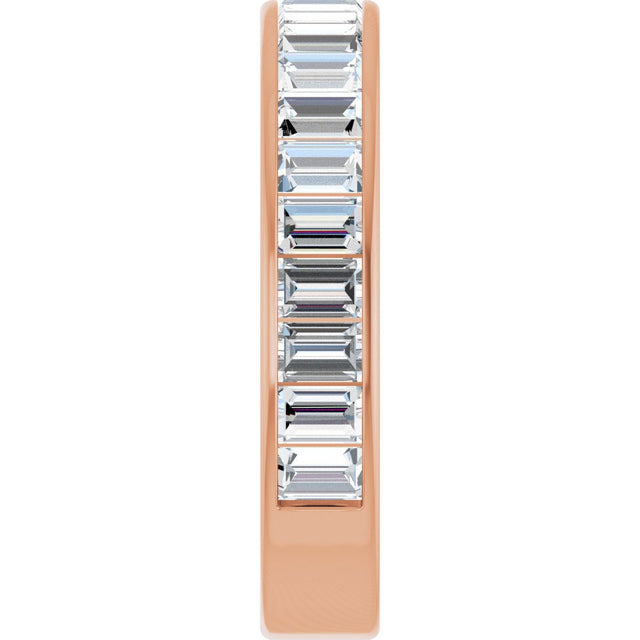 14K Gold Straight Baguette Natural Diamond Channel-Set Anniversary Band – 3x2 mm Stones - Rose Gold - view 4