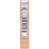 14K Gold Straight Baguette Lab-Grown Diamond Channel-Set Anniversary Band – 3x2 mm Stones - Rose Gold - view 4