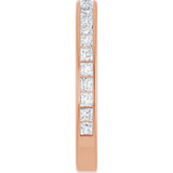 14K Gold Square Natural Diamond Channel-Set Anniversary Band – 1.75x1.75 mm Stones - Rose Gold - view 4