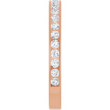 14K Gold Round Natural Diamond Channel-Set Anniversary Band – 2.5 mm Stones - Rose Gold - view 4