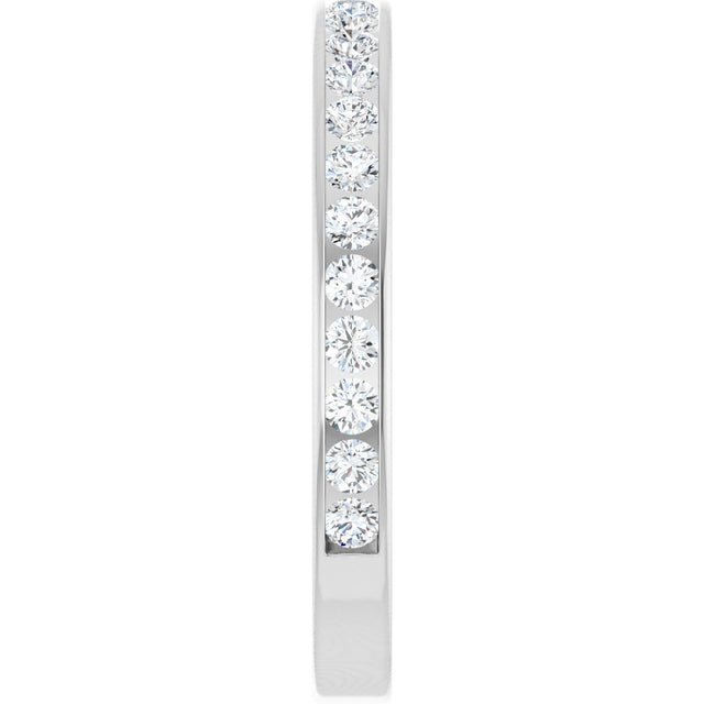14K Gold Round Natural Diamond Channel-Set Anniversary Band – 2.5 mm Stones - White Gold - view 4