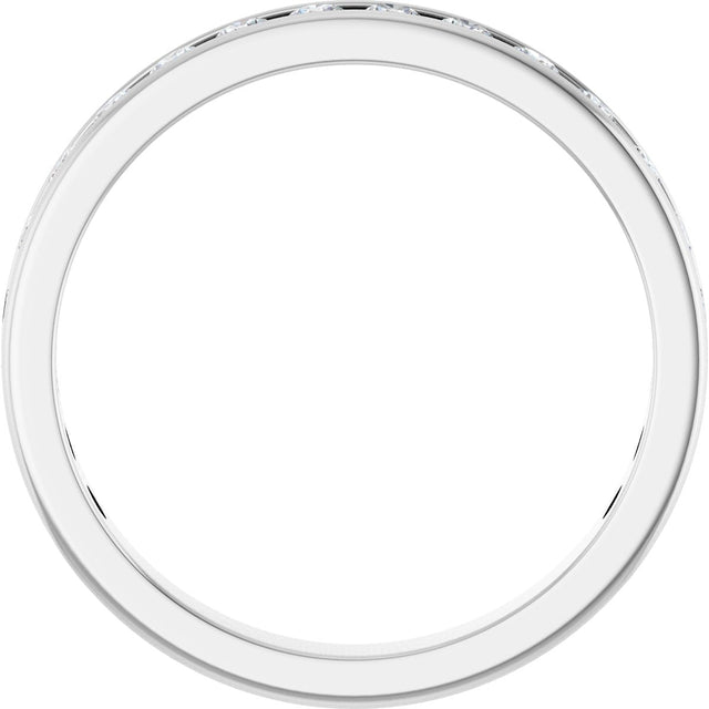 14K Gold Round Lab-Grown Diamond Channel-Set Anniversary Band – 2.5 mm Stones - White Gold - view 2