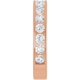 14K Gold Round Lab-Grown Diamond Channel-Set Anniversary Band – 2.25 mm Stones - Rose Gold - view 4
