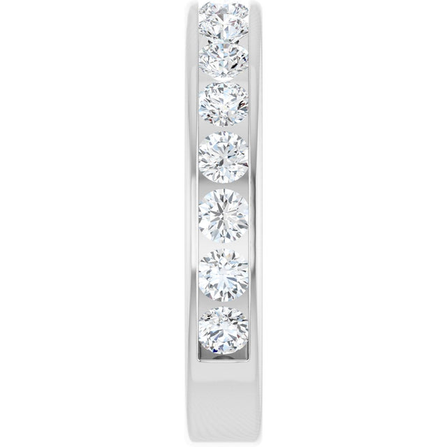 14K Gold Round Lab-Grown Diamond Channel-Set Anniversary Band – 2.25 mm Stones - White Gold - view 4