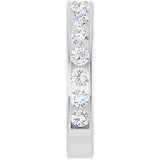 14K Gold Round Natural Diamond Channel-Set Anniversary Band – 2.25 mm Stones - White Gold - view 4