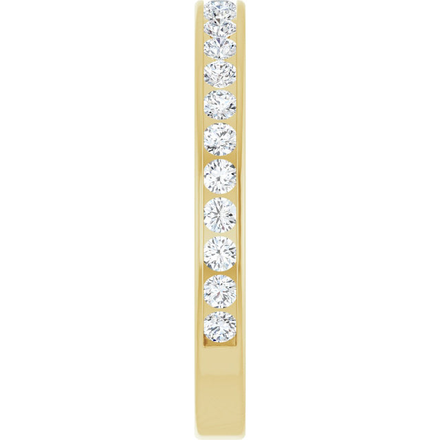 14K Gold Round Lab-Grown Diamond Channel-Set Anniversary Band – 2.25 mm Stones (1 CTW) - Yellow Gold - view 4