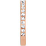 14K Gold Round Natural Diamond Channel-Set Anniversary Band – 2.25 mm Stones (1 CTW) - Rose Gold - view 4
