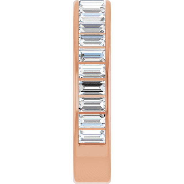 14K Gold Straight Baguette Natural Diamond Channel-Set Anniversary Band – 3x1.5 mm Stones - Rose Gold - view 4
