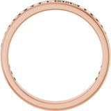 14K Gold Straight Baguette Lab-Grown Diamond Channel-Set Anniversary Band – 3x1.5 mm Stones - Rose Gold - view 2