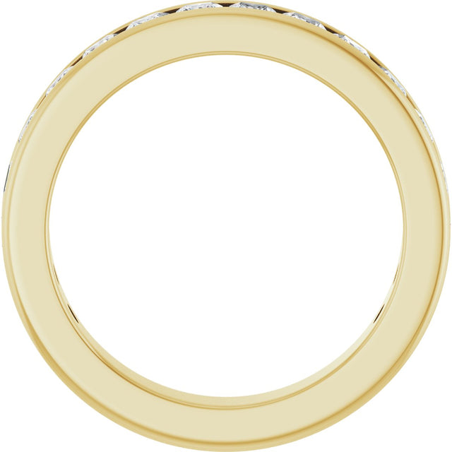 10K Gold Square Natural Diamond Channel-Set Anniversary Band – 1 1/8 CTW - Yellow Gold - view 2