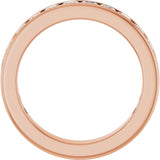10K Gold Square Lab-Grown Diamond Channel-Set Anniversary Band – 2x2 mm Stones - Rose Gold - view 2