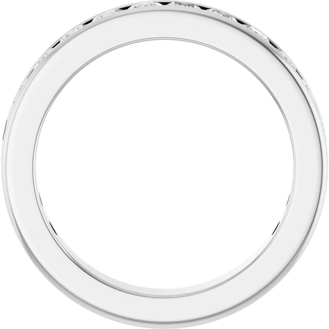 10K Gold Square Natural Diamond Channel-Set Anniversary Band – 1 1/4 CTW - White Gold - view 2