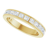 10K Gold Square Natural Diamond Channel-Set Anniversary Band – 1 3/8 CTW - Yellow Gold - view 5